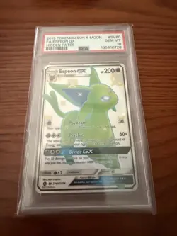 Espeon GX PSA 10 English Pokemon Card SV60 Hidden Fates 2019 Sun & Moon - Image 1