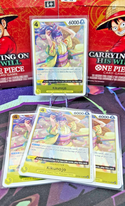 OP06-104 Kikunojo R Wings of Captain One Piece Card x4 Playset Yellow TCG CCG - Image 1