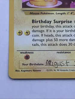 Pokemon Celebrations Promo Birthday Pikachu Foil Card Rare #24-*Writing On Card* - Image 5