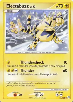 Pokemon Card - Electabuzz - (87/132 - Secret Wonders) - Image 1