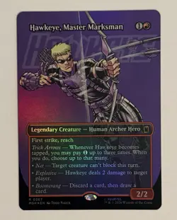 MTG Hawkeye, Master Marksman (Borderless) FOIL #367 - Marvel Super Heroes (MSH) - Image 1
