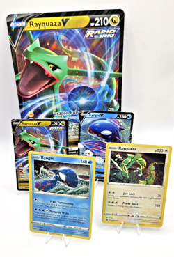 Pokemon Rayquaza and Kyogre Promo Cards Sea and Sky (4 Cards plus 1 Large) - Image 1