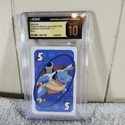 2021 Pokemon Japanese Playing Cards Pocket UNO- 5 Blue Blastoise CGC 10 PRISTINE - Image 1