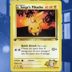 Lt. Surge's Pikachu #84/132 Gym Challenge 1st Edition Pokemon Card ☆Near-Mint☆ - Image 1