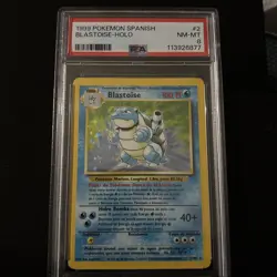 SPANISH PSA 8 Blastoise Holo Base Set 2/102 Pokemon Card - Image 1