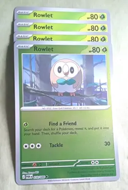 Rowlet 010/088 x4 Playset 4x Pokemon TCG ME03 Perfect Order POR - 4 Card Set - Image 1
