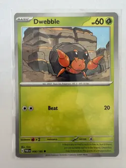 Dwebble 006/182 Sv04: Paradox Rift - Regular Common - Pokemon TCG Card - Image 1