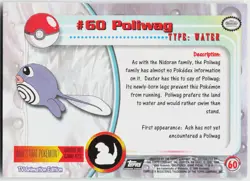 Poliwag Foil #60 Topps Trading Cards Series 1 Pokemon LP - Image 3
