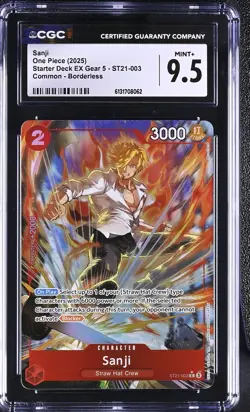 Sanji ST21-003 CGC 9.5 Mint+ Starter Deck Ex: Gear 5 One Piece Card - Image 1