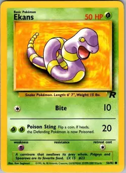 Ekans 56/82 - Team Rocket - Pokemon - WOTC Vintage Single Card - LP - Image 1