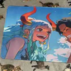 Yamato And Portgas D Ace Rubber Playmat Tcg Trading Card Game Gaming Mouse Pad - Image 2