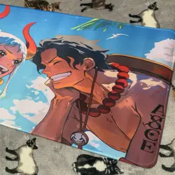 Yamato And Portgas D Ace Rubber Playmat Tcg Trading Card Game Gaming Mouse Pad - Image 3