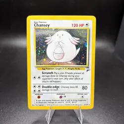 Pokemon Vintage Card TCG Chansey 3/130 Base Set 2 Holo Rare Card HP -j - Image 1