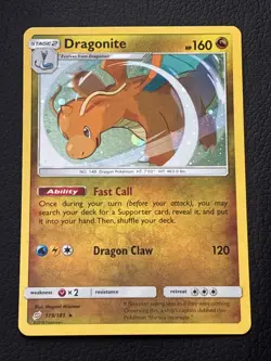 Dragonite 119/181 NM Cosmos Holo Promo Team Up Foil Sun & Moon SM Pokemon Card - Image 1