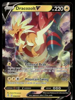 Dracozolt V 058/203 Holo V Rare Evolving Skies Pokemon Near Mint - Image 1