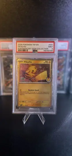 2026 Pokemon TEF EN Pokemon Day 2026 Collection #051 Pikachu PSA 9 - Image 1