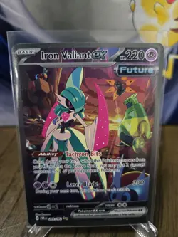 Pokemon TCG Iron Valiant EX Paradox Rift 249/182 Special Illustration Rare Card - Image 1