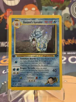 Pokemon Giovanni's Gyarados 1st Edition Holo Rare Gym Challenge 5/132 90 HP - Image 1