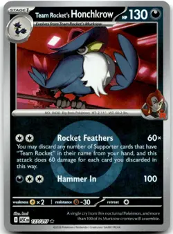 Team Rocket's Honchkrow Energy Symbol Pattern 127/217 Ascended Heroes Pokemon NM - Image 1