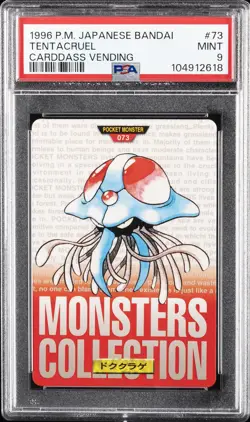 1996 POKEMON JPN BANDAI CARDDASS VENDING #73 TENTACRUEL PSA 9 - Image 1