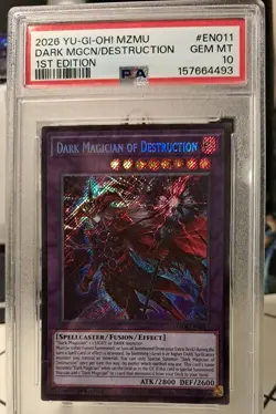 YU-GI-OH! MAZE OF MUERTOS DARK MAGICIAN OF DESTRUCTION PSA 10 Gem Mint Secret - Image 1