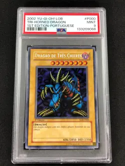 Yugioh 2002 Tri Horned Dragon LOB 1st LDB-P000 PSA 9 Secret Rare! - Image 1