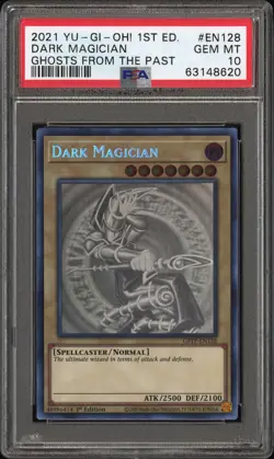 Dark Magician Yugioh 2021 GFTP-EN128 Ghost Rare 1st Edition PSA 10 - Image 1