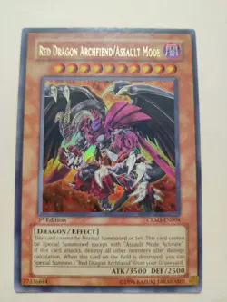Red Dragon Archfiend/Assault Mode CRMS-EN004 1st Edition Ultra Rare LP - Image 1