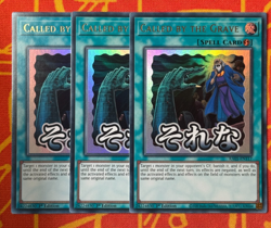 YUGIOH CALLED BY THE GRAVE STAMP ULTRA RARE NM RA05-EN117 x3 PLAYSET - Image 1