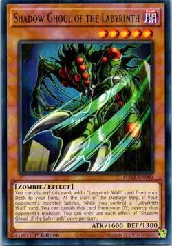 Shadow Ghoul Of The Labyrinth MAZE-EN002 Yu-Gi-Oh! 1st Edition Light Play - Image 1