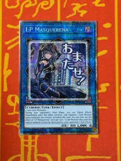 YUGIOH I:P MASQUERENA STAMP STARLIGHT RARE NM RA05-EN105 - Image 1