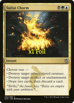 MTG Foil Khans of Tarkir KTK Sultai Charm MINT - Image 1