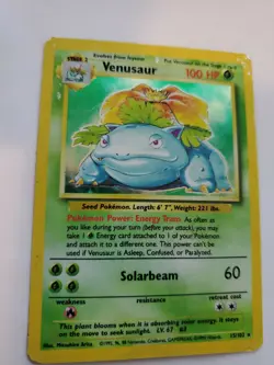 Venusaur Base Set Holo Pokemon Card WOTC Played - Image 1