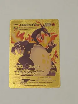 Pokemon Charizard VMAX Gold Foil Card English Fan Art - Image 1
