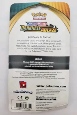Pokemon Sword & Shield Darkness Ablaze Blister 3 Card 1 Coin Promo - Image 3