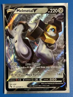 Melmetal V 047/078 -- Pokemon Go -- NM - Mint Holo Ultra Rare NM + Card Saver - Image 1