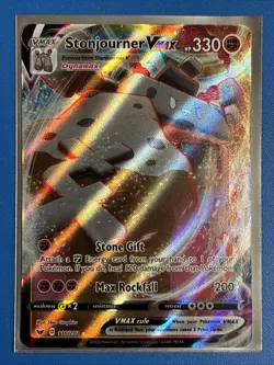 Stonjourner VMAX 116/202 Sword & Shield Base Set Ultra Rare NM + Card Saver - Image 1