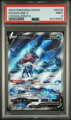 Pokemon Card PSA 9 Suicune V Crown Zenith Gg38/Gg70 Holo Ultra Rare Alt Art MINT - Image 1