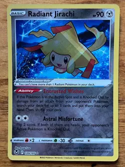 Radiant Jirachi 120/195 Silver Tempest Radiant Rare Pokemon TCG Holo Card NM - Image 1