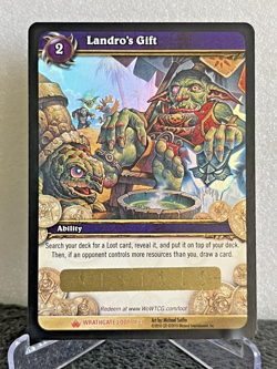 Landro's Gift WoW TCG Loot Card Wrathgate 1/3 Unscratched Unused NM - Image 1