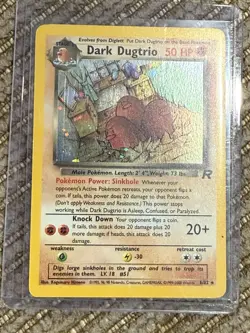 Vintage 2000 Pokemon Team Rocket Holo Dark Dugtrio 6/82 Rare WOTC Card - Image 1