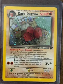Vintage 2000 Pokemon Team Rocket Holo Dark Dugtrio 6/82 Rare WOTC Card - Image 2