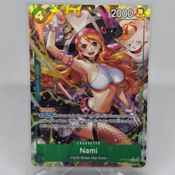 Bandai One Piece Card Game Nami OP14-031 Special Rare Alt Art Holo EN Green AA - Image 1