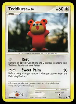 Teddiursa 105/123 Common Mysterious Treasures Yuka Morii Pokemon Card - Image 1