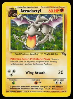 Aerodactyl 1/62 Unlimited Holo Rare Fossil Pokemon Card - Image 1