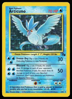 Articuno 2/62 Unlimited Holo Rare Fossil Pokemon Card - Image 1
