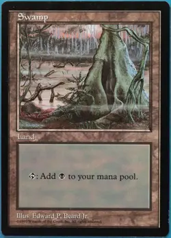 Swamp (APAC a New Zealand Promo) VHP/DAMAGED MTG MAGIC CARD (518410) ABUGames - Image 1