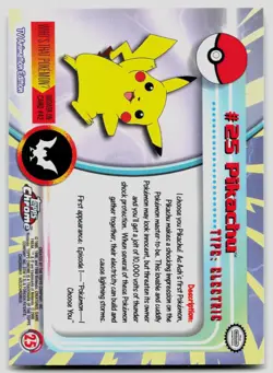 Pikachu #25 Topps Chrome Trading Cards Series 1 Pokemon LP - Image 2