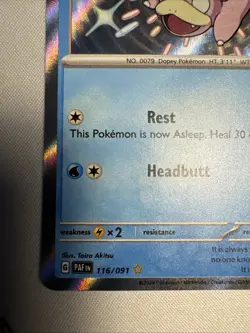 Pokemon TCG Slowpoke Holo Shiny Rare Card 116/091 Sv: Paldean Fates NM - Image 5
