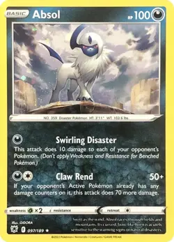Absol (Cosmos Holo) 097/189 Rare Miscellaneous Cards & Products Pokemon LP - Image 3